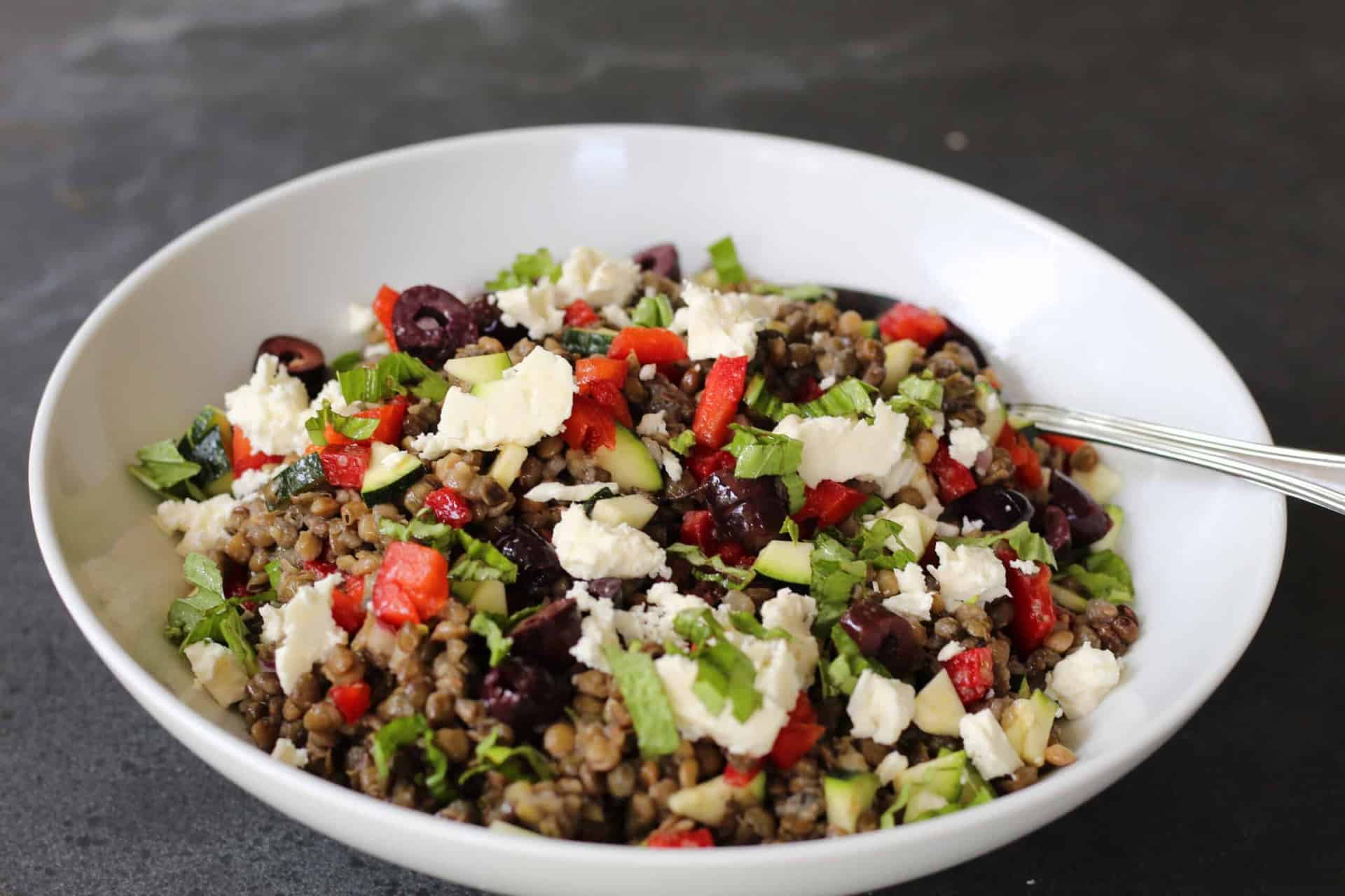 lentils, salad, greek