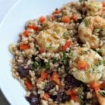 Grilled Lemon-Dill Shrimp Over Farro - Fully Mediterranean