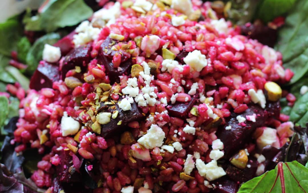 Farro Salad with Roasted Beets and Goat Cheese