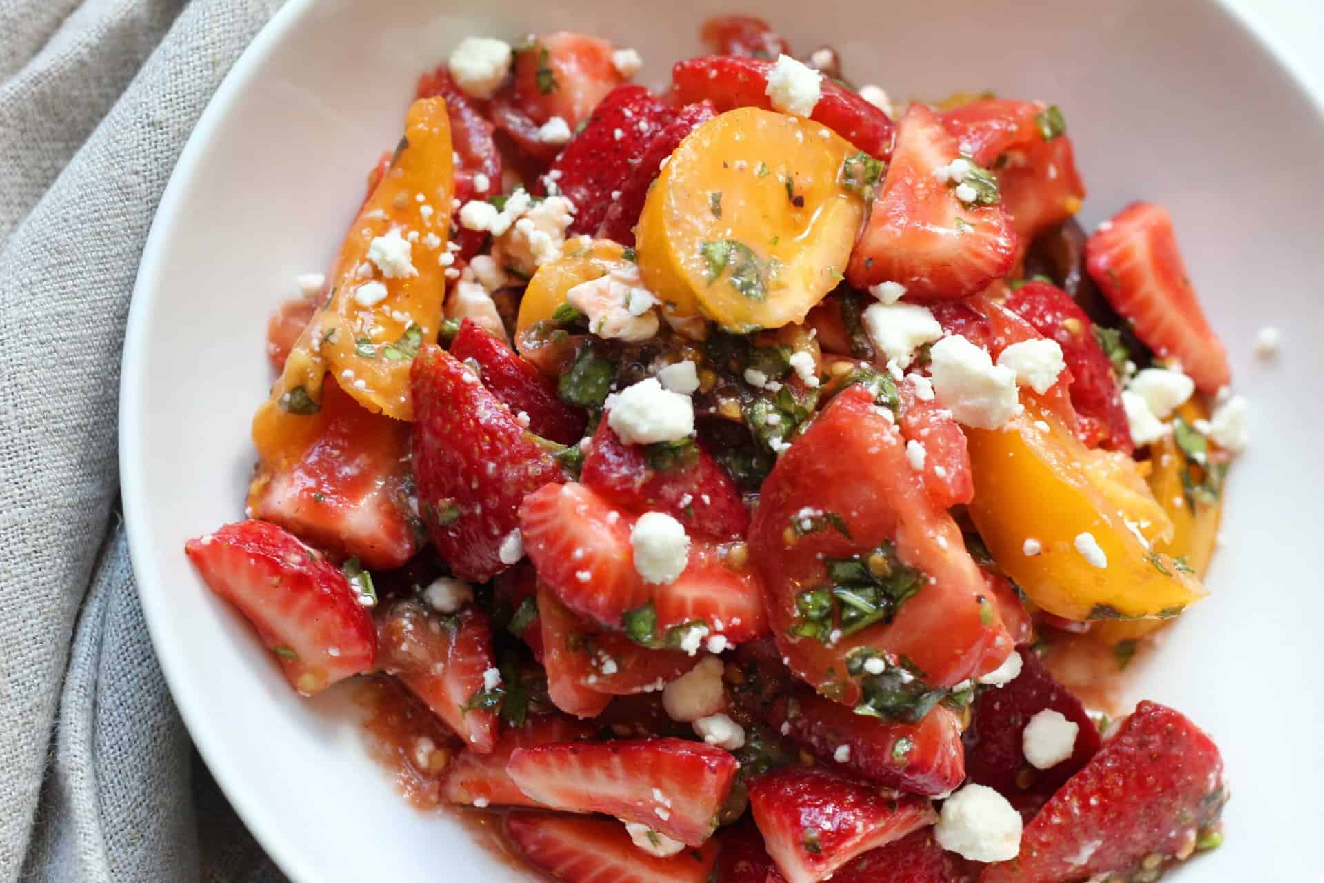 Heirloom Tomatoes and Strawberry Salad