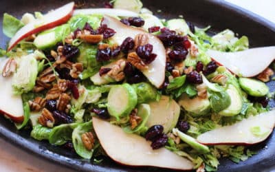 Warm Brussel Sprout and Pear Salad