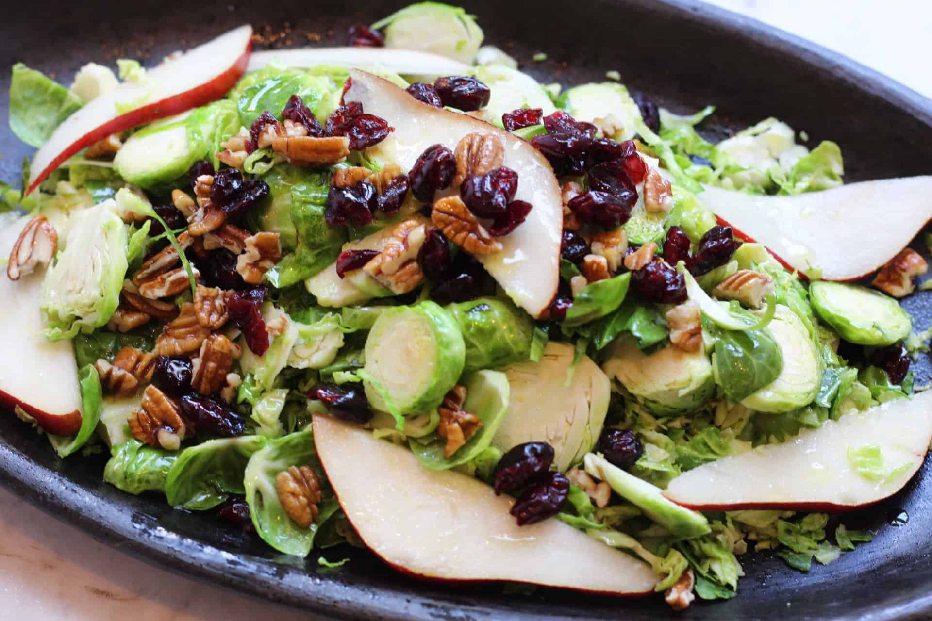 Warm Brussel Sprout and Pear Salad