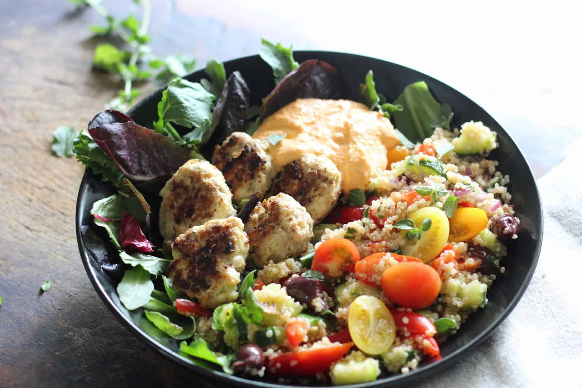 Bowls, Quinoa, Turkey, Greek, Summer, Dinner