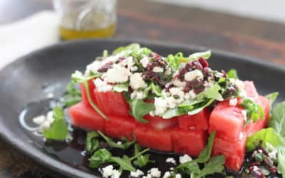 Watermelon and Feta Salad with Kalamata Olive Vinaigrette