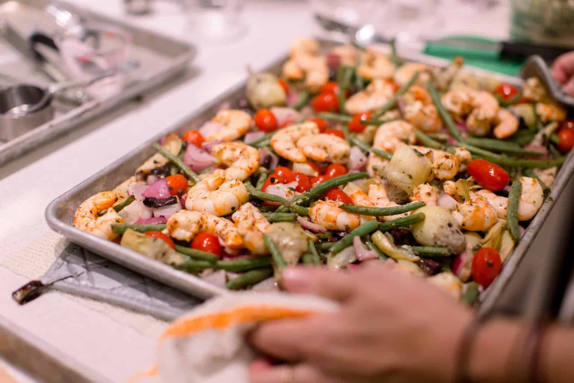 Lemony Chicken Kebabs over Cauliflower Tabbouleh