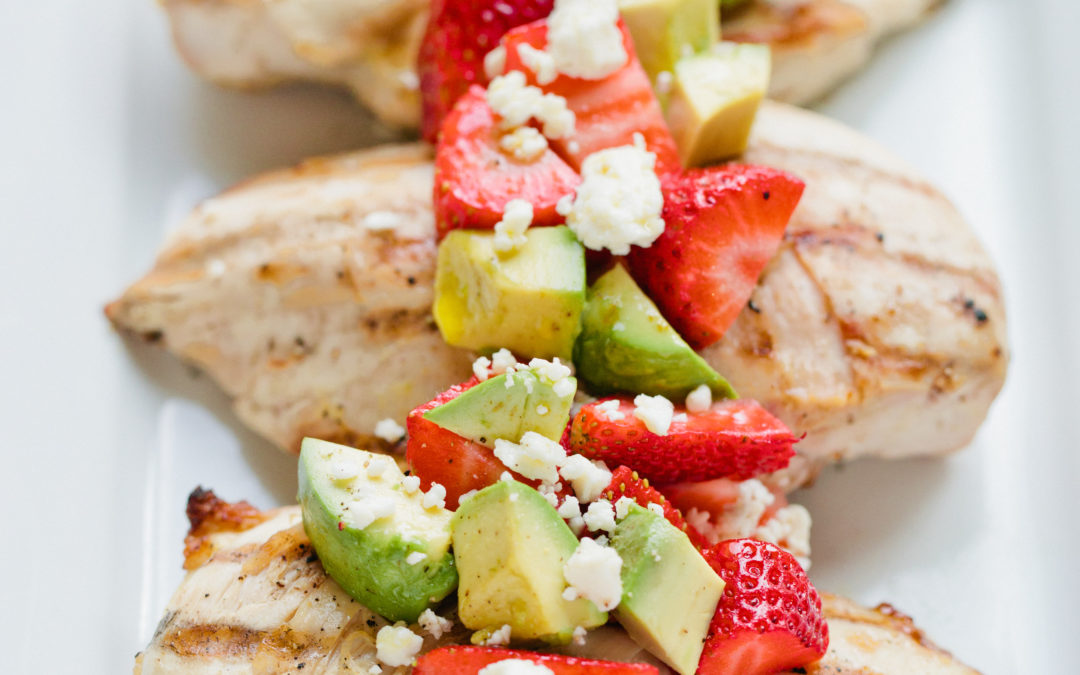 Grilled Chicken with Strawberry Feta Salsa