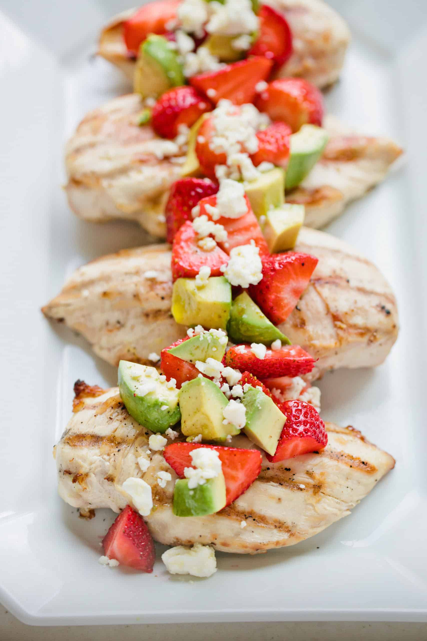 grilled chicken with strawberry feta salsa
