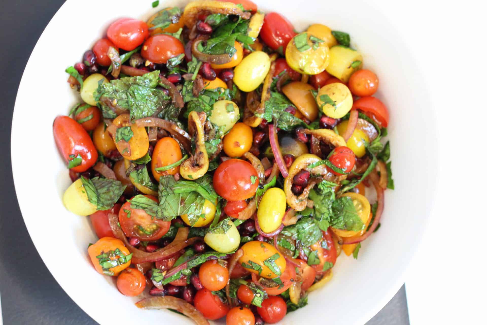 tomato and roasted lemon salad