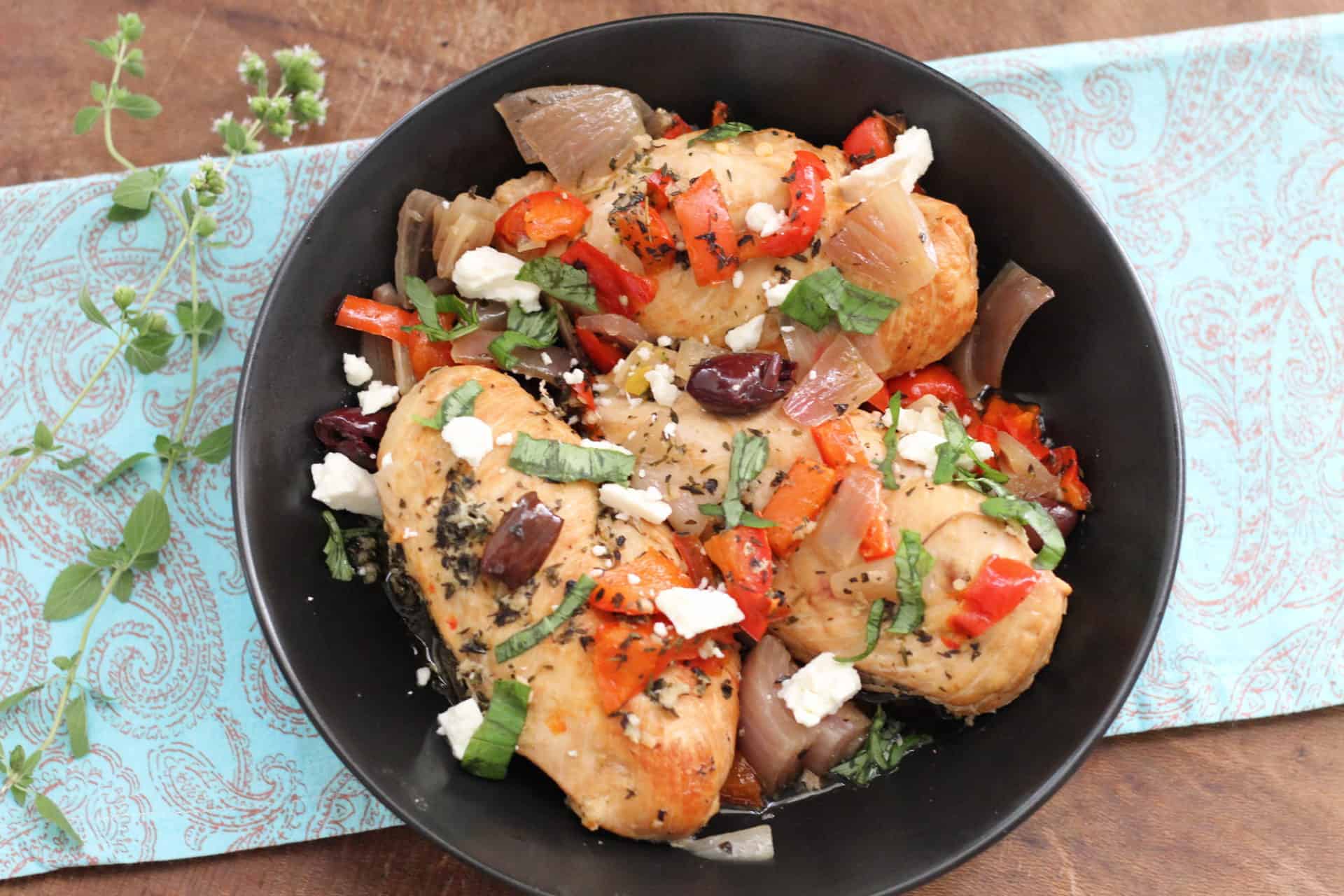 Slow Cooker Greek Chicken with Feta and Tomatoes