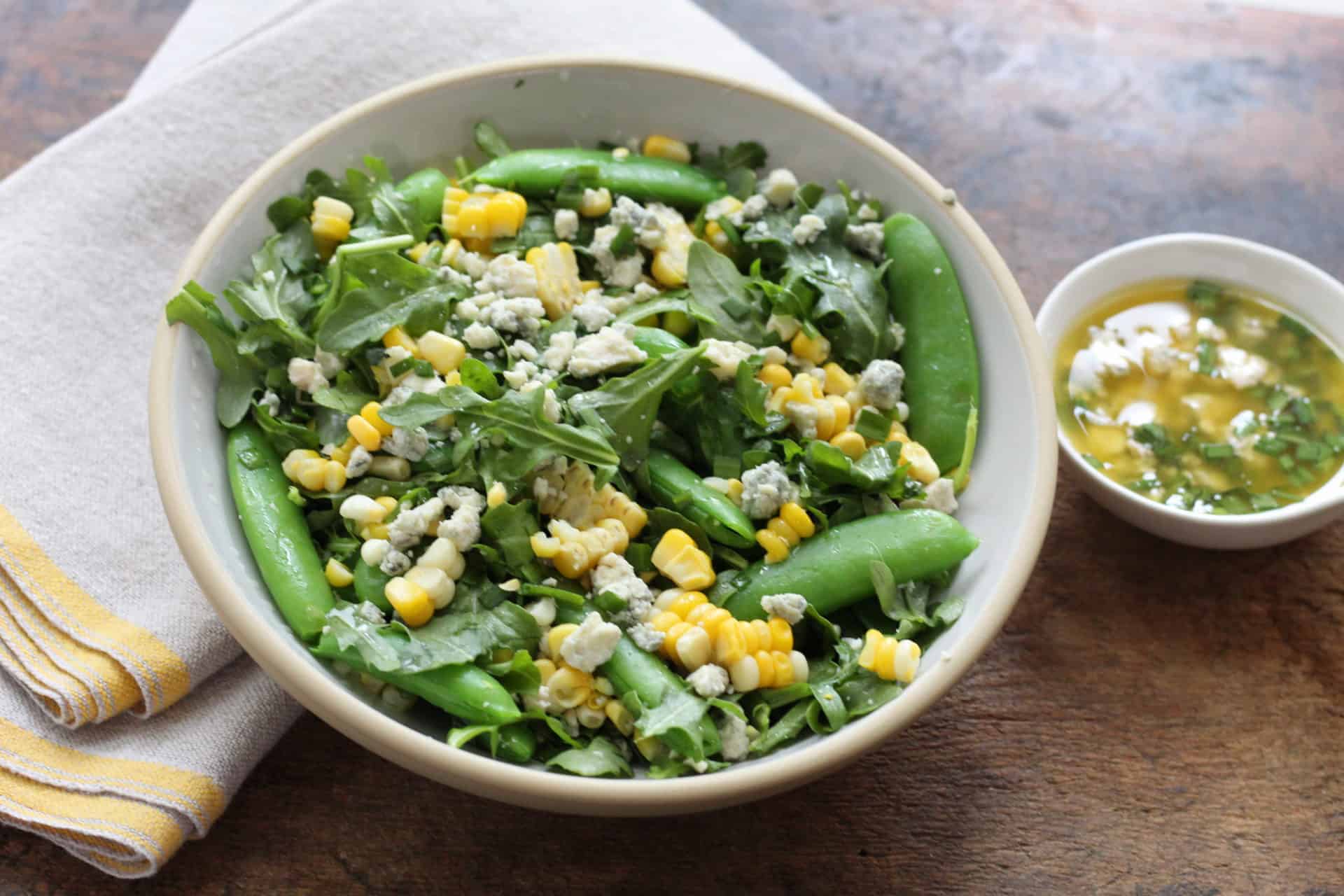 Sugar Snap Pea Salad With Poblanos & Corn • The Wicked Noodle