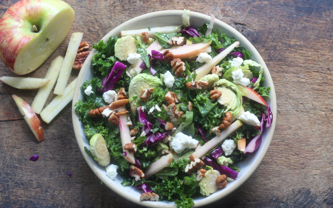 Fall Kale & Apple Harvest Salad with Homemade Vinaigrette