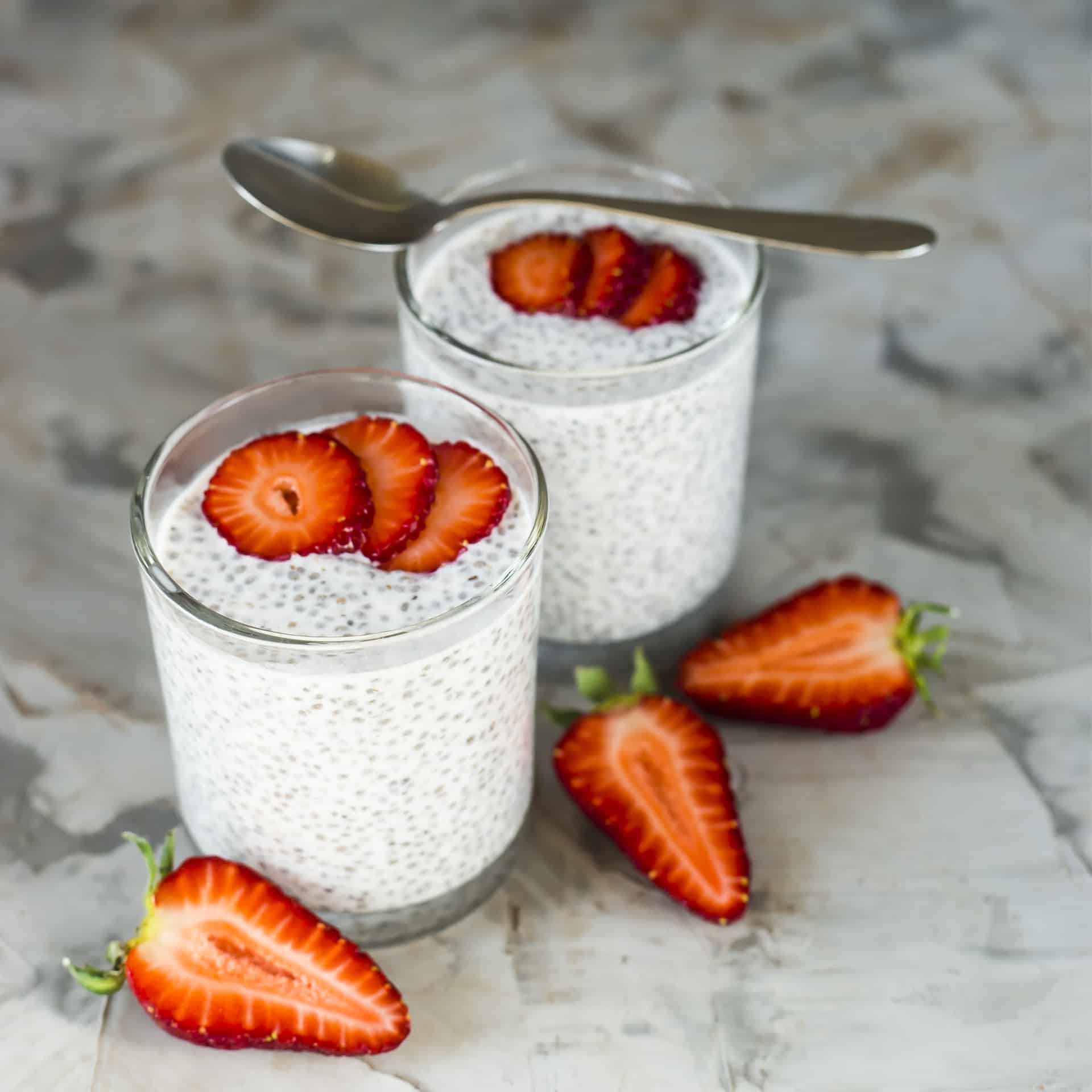 strawberry chia seed parfait