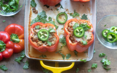 Mexican Stuffed Bell Peppers with Turkey and Rice