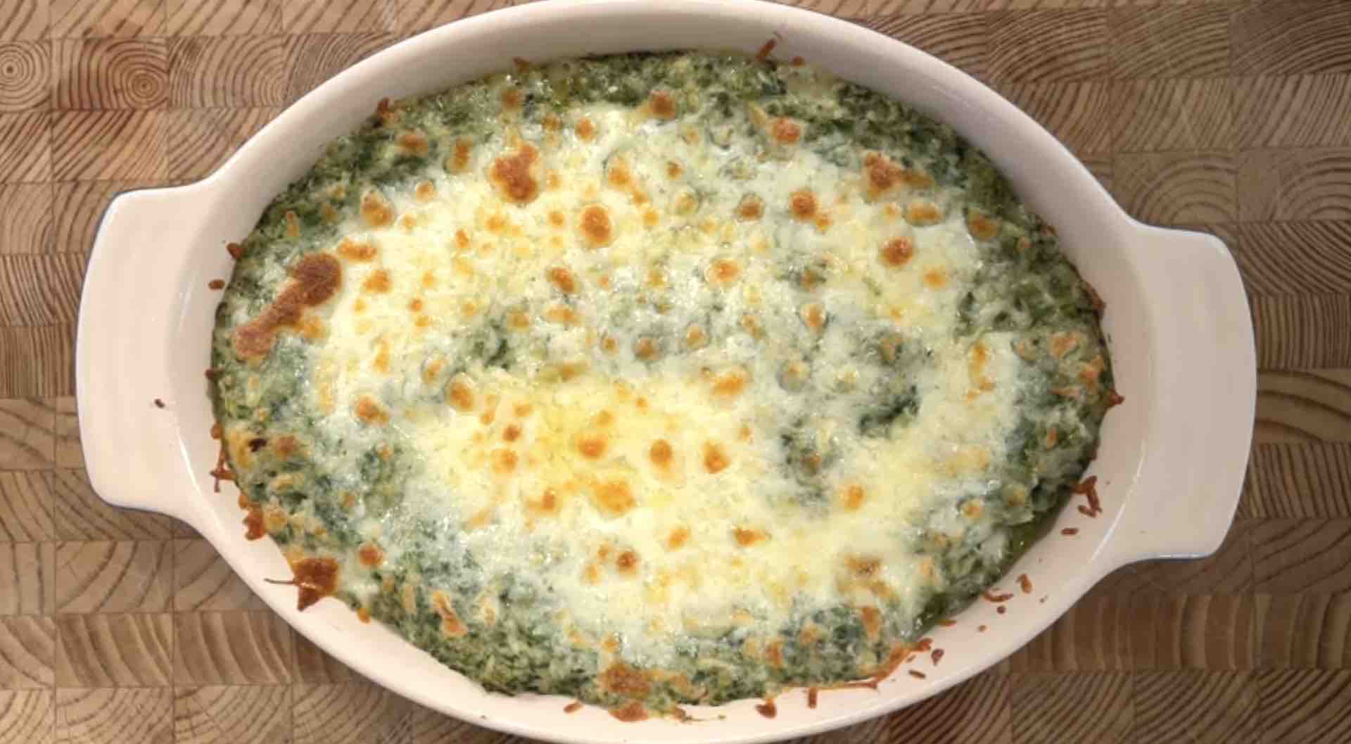 Baked Spinach artichoke dip with white beans