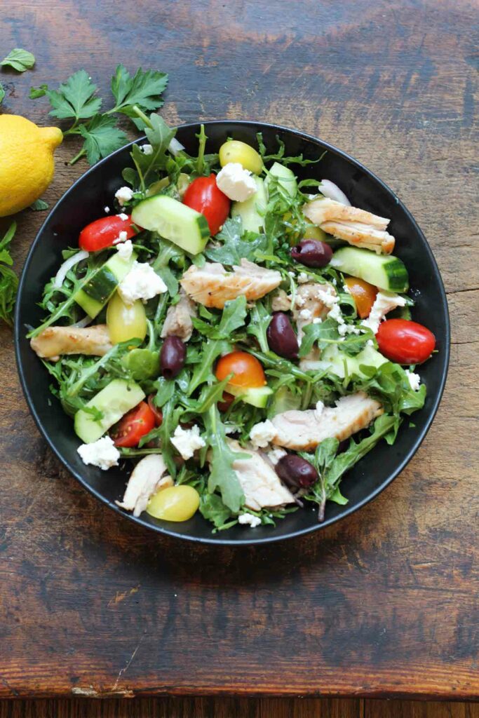 mediterranean chicken salad easy grilled salad fully mediterranean