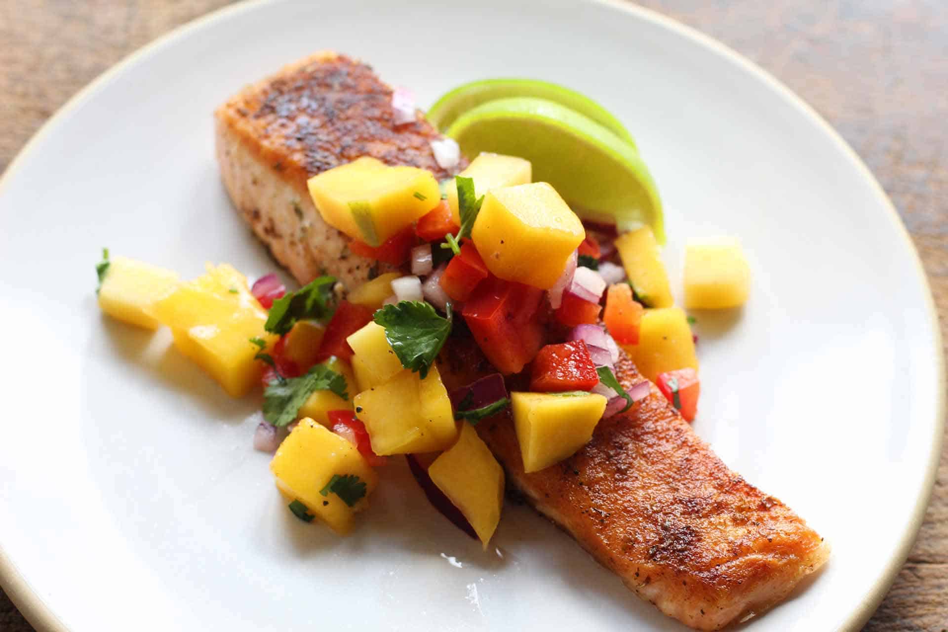 seared salmon with mango salsa fully mediterranean