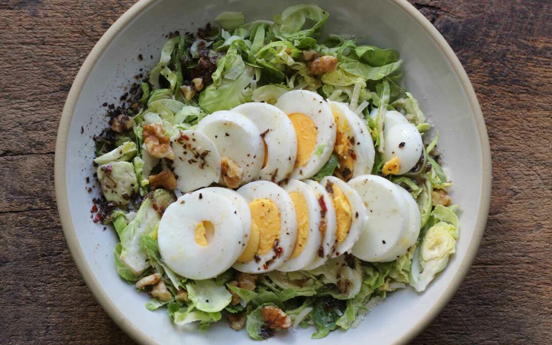 Shaved Brussels Sprouts Salad with Hard-Boiled Eggs