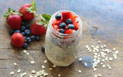 Kefir Overnight Oats with Berries, Coconut and Chia Seeds