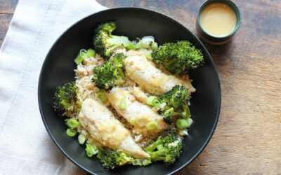 Sheet Pan Miso Ginger Chicken and Broccoli