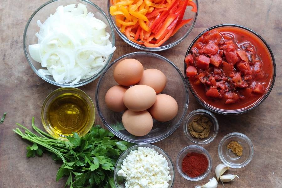 Easy Shakshuka with Feta Ingredients