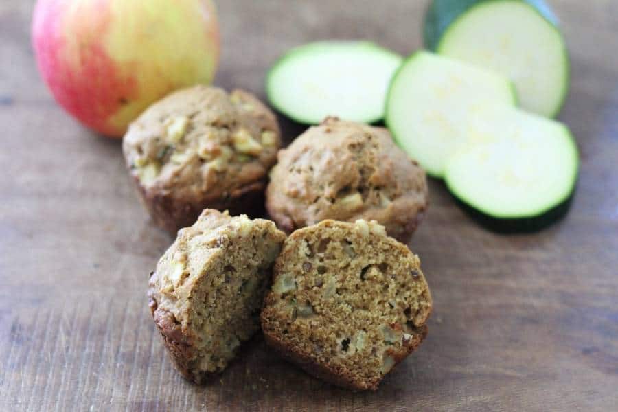 Healthy Spiced Apple Zucchini Muffins close up