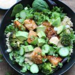 Soy Ginger Salmon Rice Bowl with Spicy Mayo