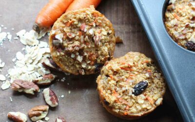 Healthy Carrot Cake Oatmeal Muffins