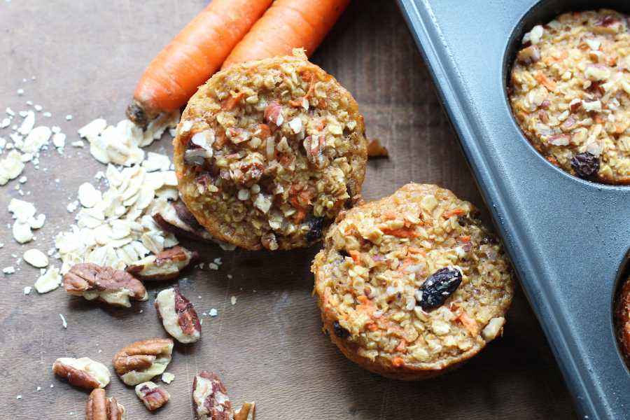 Healthy Carrot Cake Oatmeal Muffins Recipe