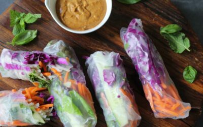 Fresh Vegan Spring Rolls with Peanut Dipping Sauce