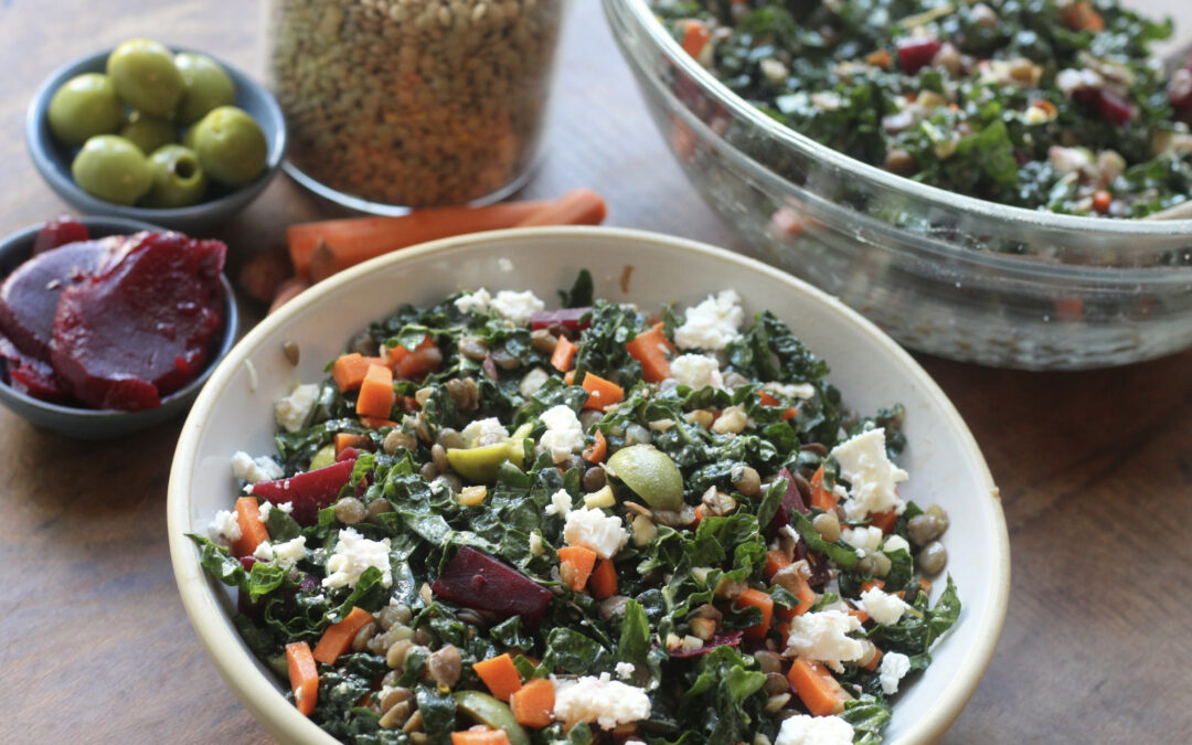 Kale and Lentil Salad with Beets & Feta